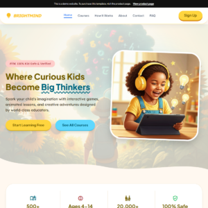 Brightmind Kids Learning Platform