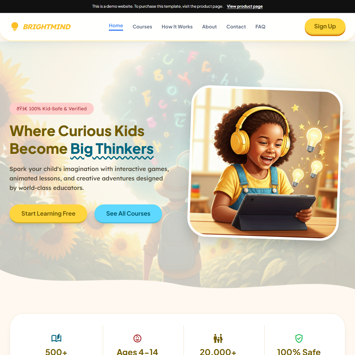 Brightmind Kids Learning Platform